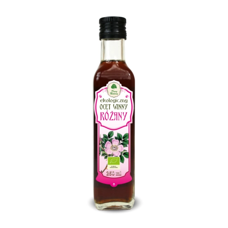 Ocet winny różany EKO Dary Natury w butelce 250 ml