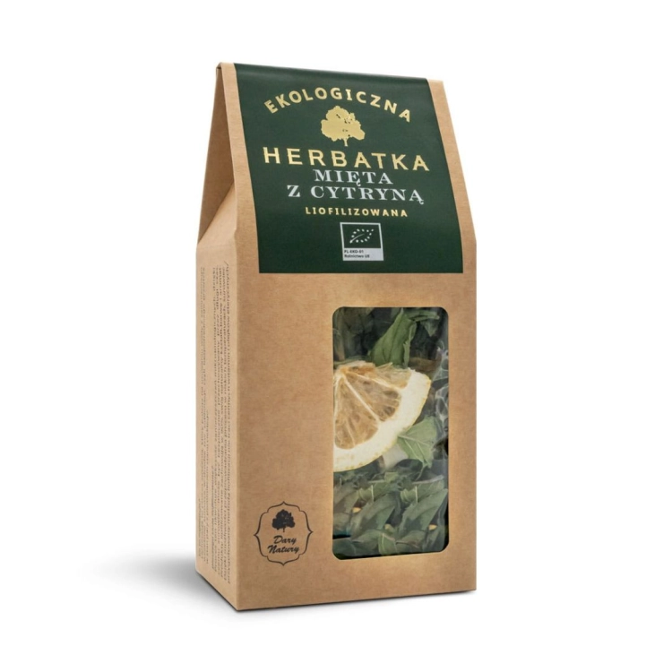 Liofilizowana herbatka mięta z cytryną EKO Dary Natury w opakowaniu 25 g