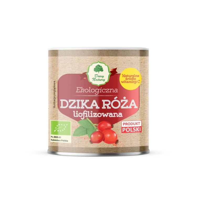 Dzika róża liofilizowana EKO Dary Natury w opakowaniu 70 g