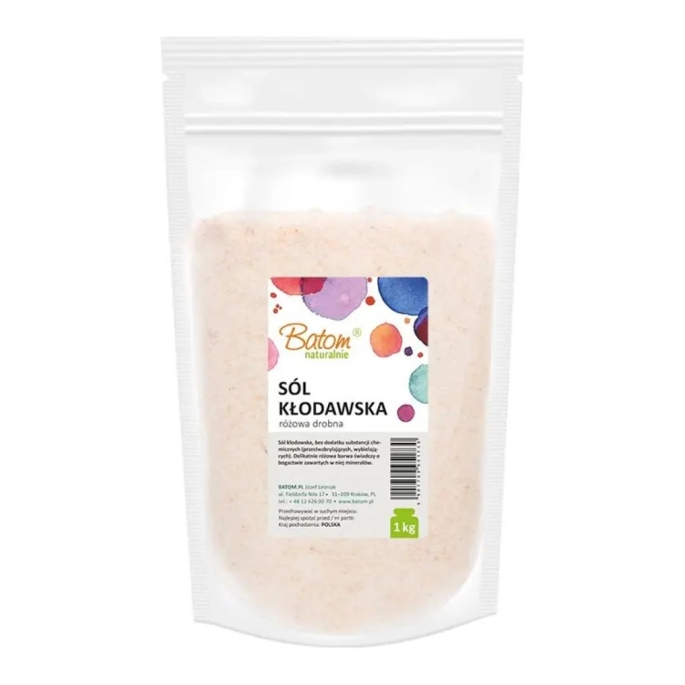 Sól kłodawska drobna różowa Batom w opakowaniu 1 kg
