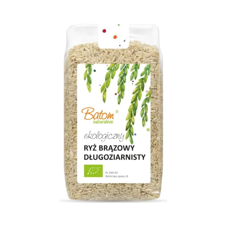 Ryż brązowy długoziarnisty BIO Batom w opakowaniu 500 g