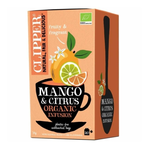 Herbatka o smaku mango i owoców cytrusowych BIO Clipper, 20×1,8 g
