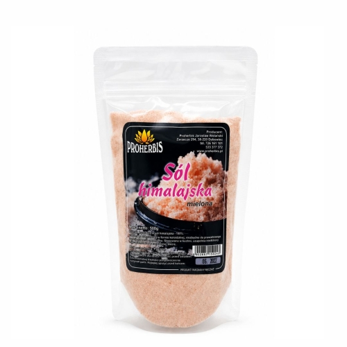 Sól himalajska mielona PROHERBIS w opakowaniu 500 g