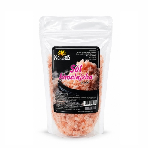 Sól himalajska gruba PROHERBIS w opakowaniu 500 g
