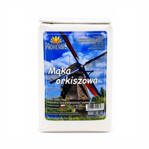Mąka orkiszowa jasna PROHERBIS w opakowaniu 1 kg