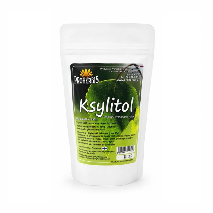 Ksylitol PROHERBIS w opakowaniu 250 g