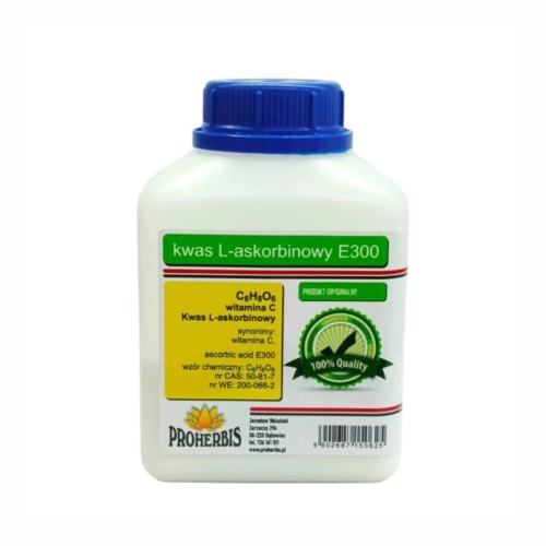 Witamina C kwas L‑askorbinowy PROHERBIS w opakowaniu 250 g