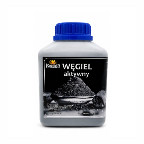 Węgiel aktywny PROHERBIS w opakowaniu 200 g