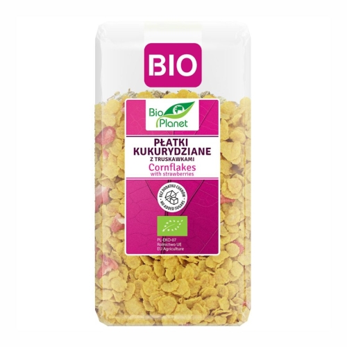 Płatki kukurydziane z truskawkami BIO 250 g Bio Planet