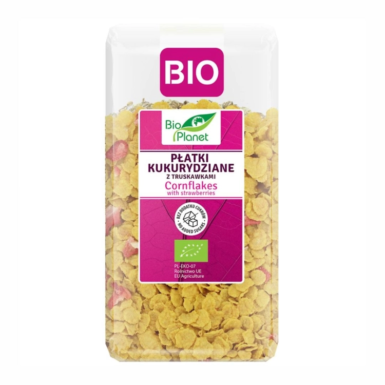 Płatki kukurydziane z truskawkami BIO 250 g Bio Planet