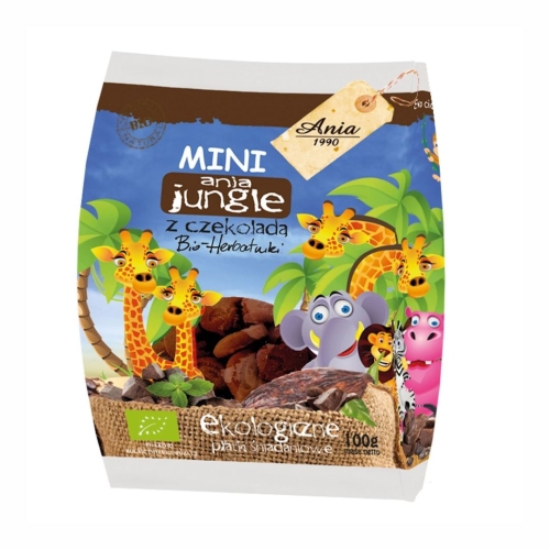 Ciastka z czekoladą Mini Jungle BIO Bio Ania, 100 g