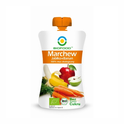 Mus marchew banan jabłko BIO BIOFOOD, 120 g