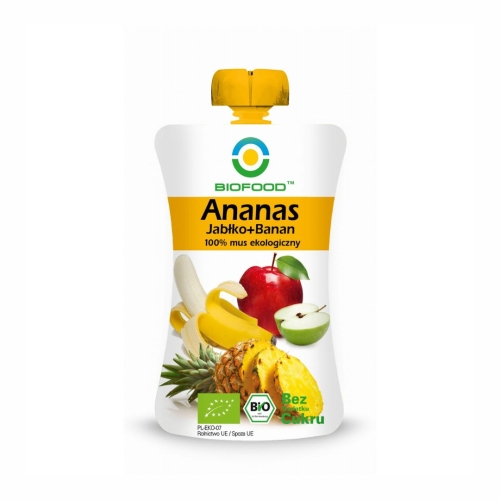 Mus ananas banan jabłko BIO BIOFOOD, 120 g