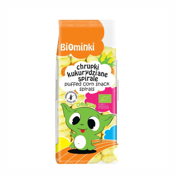 Chrupki kukurydziane spirale bezglutenowe BIO Biominki, 60 g