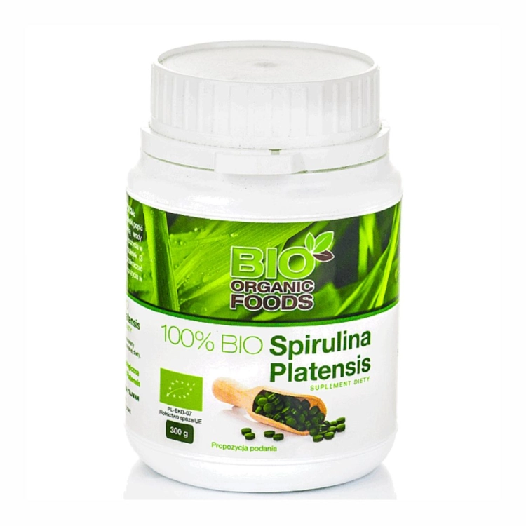 Spirulina BIO 250 mg 1200 tabletek Bio Organic Foods