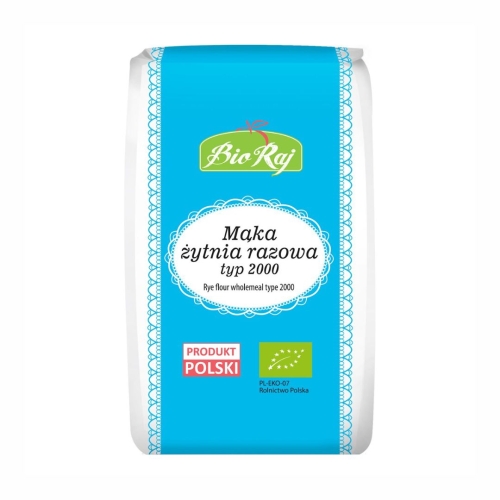 Mąka żytnia razowa typ 2000 BIO Bio Raj, 1 kg