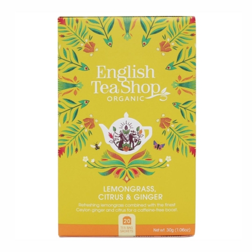 Herbatka Lemongrass Citrus Ginger BIO English Tea Shop, 20×1,5 g