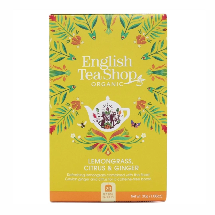 Herbatka Lemongrass Citrus Ginger BIO English Tea Shop, 20×1,5 g