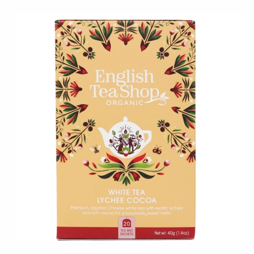 Herbata White Tea Lychee Cocoa BIO English Tea Shop, 20×2 g
