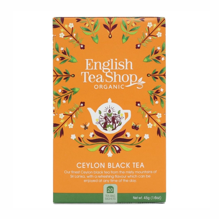 Herbata czarna cejlońska BIO English Tea Shop, 20×2,25 g
