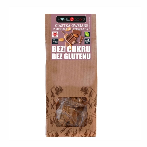 Ciasteczka owsiane z migdałami i czekoladą Pure&amp;Good, 150 g