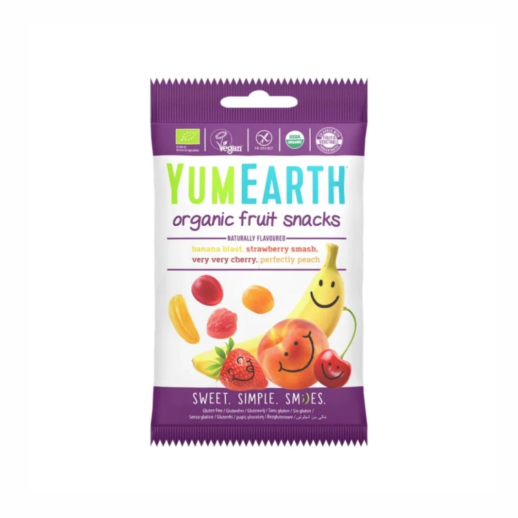 Żelki fruit snacks bez żelatyny BIO YumEarth, 50 g