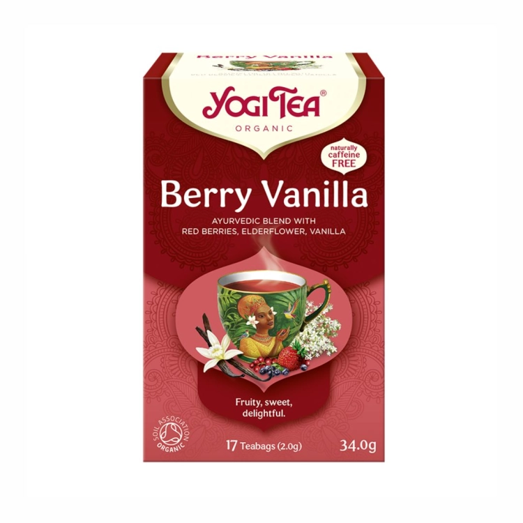 Herbatka czerwone owoce wanilia BIO Yogi Tea, 17×2 g