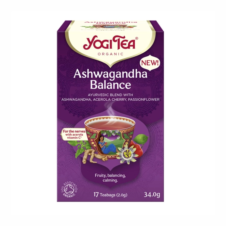 Herbatka równowaga ashwagandha BIO Yogi Tea, 17×2 g