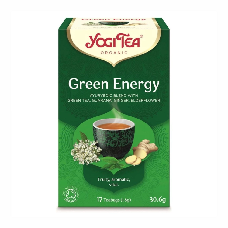 Herbata zielona energia BIO Yogi Tea, 17×1,8 g