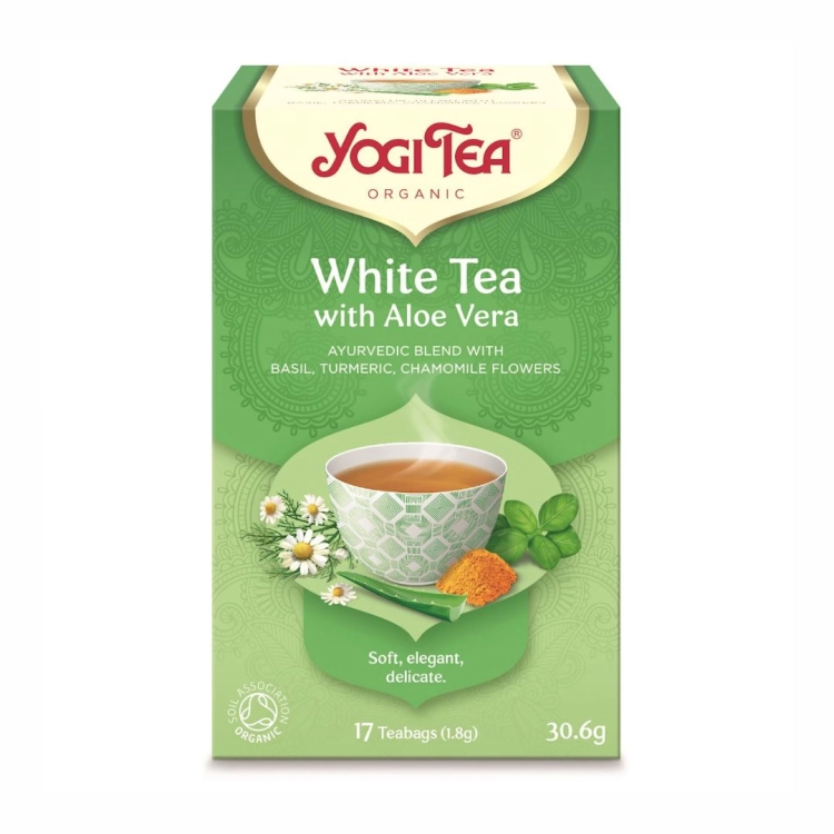Herbata biała z aloesem BIO Yogi Tea, 17×1,8 g