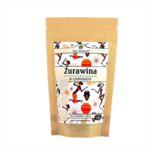 Żurawina w czekoladzie bez cukru bezglutenowa Pięć Przemian, 100 g