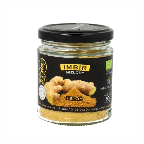 Imbir mielony bezglutenowy BIO Pięć Przemian, 60 g
