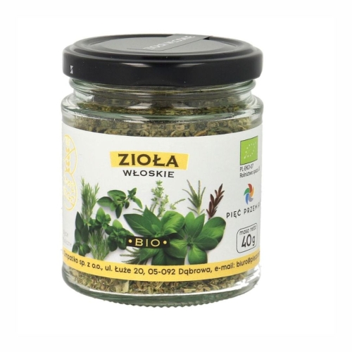 Zioła włoskie bezglutenowe BIO Pięć Przemian, 40 g