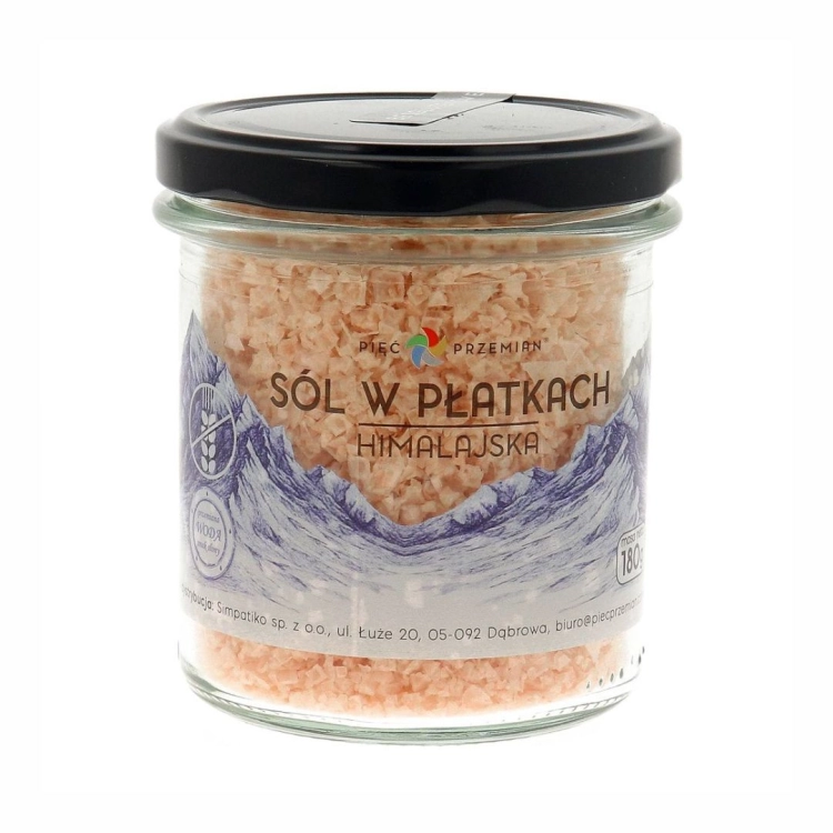 Sól himalajska w płatkach bezglutenowa Pięć Przemian, 180 g