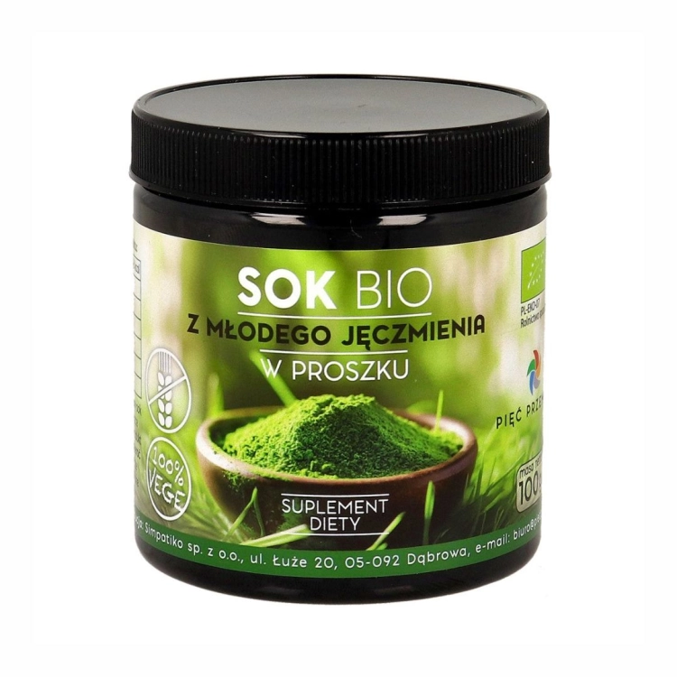 Sok z młodego jęczmienia proszek bezglutenowy BIO Pięć Przemian, 100 g