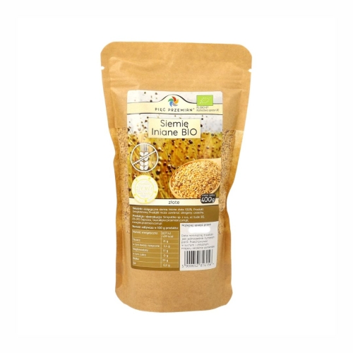 Siemię lniane złote bezglutenowe BIO Pięć Przemian, 400 g