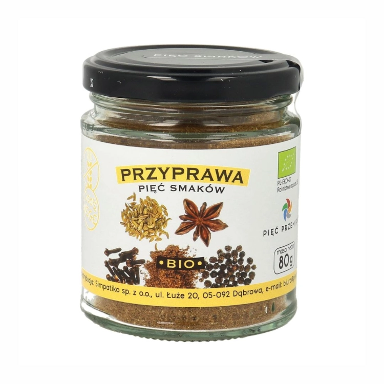 Przyprawa pięć smaków bezglutenowa BIO Pięć Przemian, 80 g
