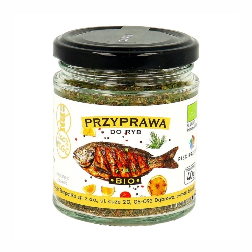 Przyprawa do ryb bezglutenowa BIO Pięć Przemian, 40 g