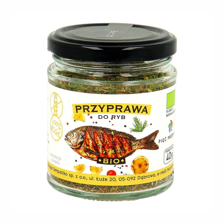 Przyprawa do ryb bezglutenowa BIO Pięć Przemian, 40 g