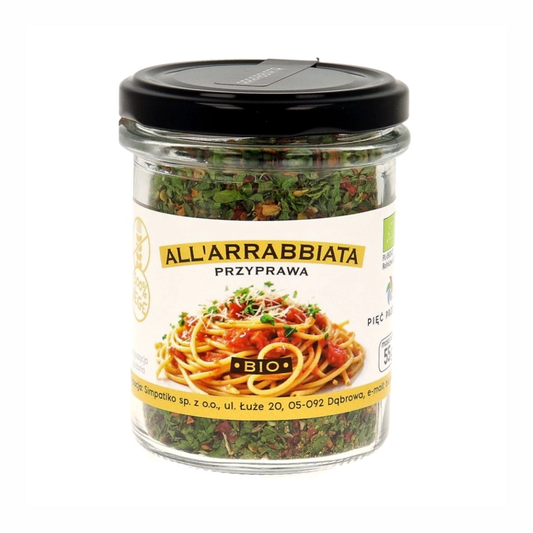 Przyprawa All’Arrabbiata bezglutenowa BIO Pięć Przemian, 55 g
