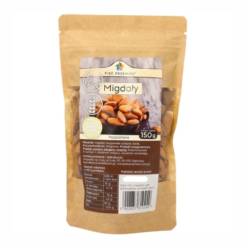 Migdały łuskane bezglutenowe Pięć Przemian, 150 g
