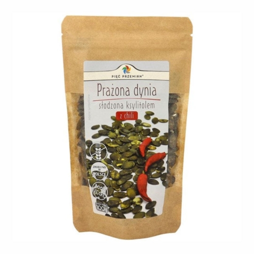 Prażona dynia ksylitol chili bezglutenowa Pięć Przemian, 100 g