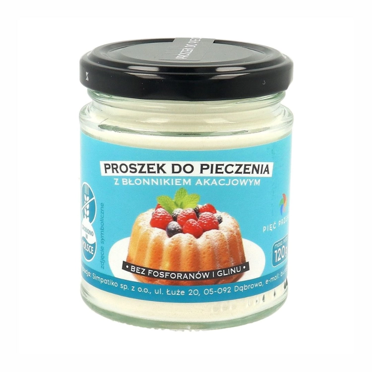Proszek do pieczenia z błonnikiem akacjowym bezglutenowy Pięć Przemian, 120 g