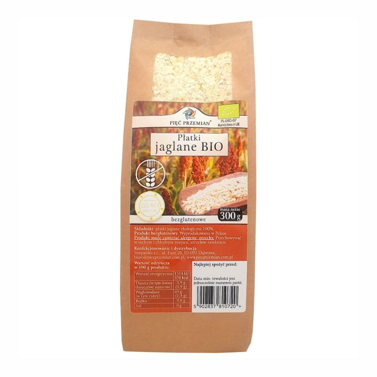 Płatki jaglane bezglutenowe BIO Pięć Przemian, 300 g