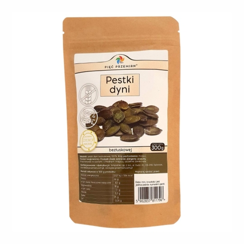 Pestki dyni bezłuskowej bezglutenowe Pięć Przemian, 300 g