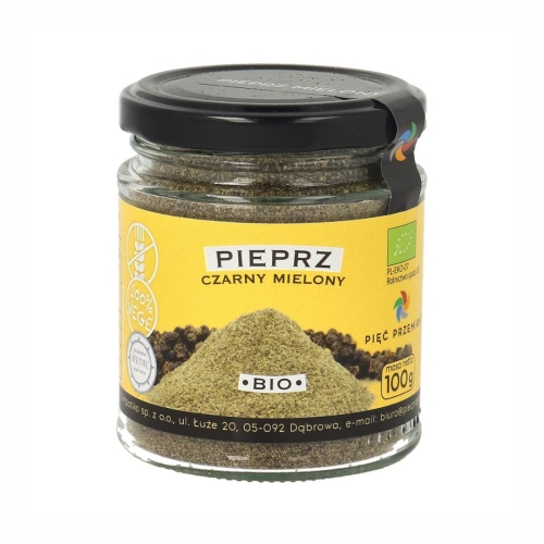 Pieprz czarny mielony bezglutenowy BIO Pięć Przemian, 100 g