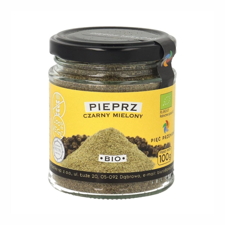 Pieprz czarny mielony bezglutenowy BIO Pięć Przemian, 100 g