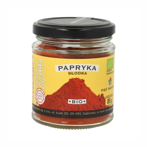Papryka słodka mielona bezglutenowa BIO Pięć Przemian, 85 g