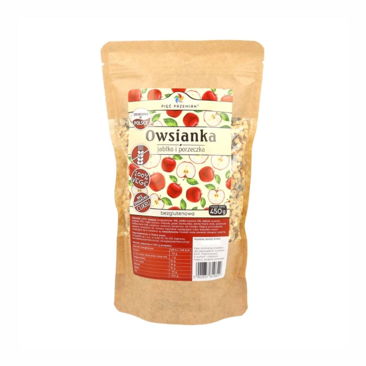 Owsianka jabłko porzeczka bezglutenowa Pięć Przemian, 450 g