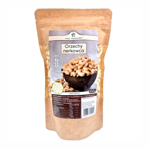 Orzechy nerkowca bezglutenowe Pięć Przemian, 500 g